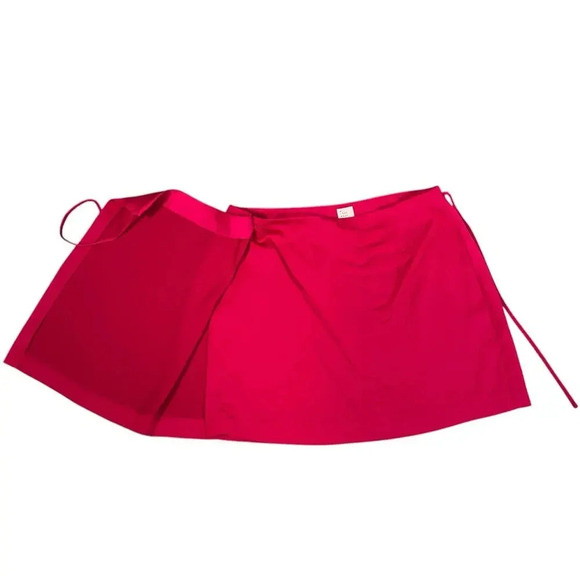 A New Day Womens Satin Mini A-Line Skirt Size Large Pink Side Tie Button Closure - Picture 6 of 14